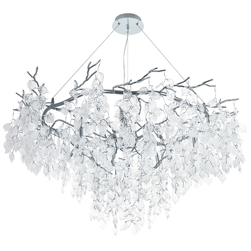 Люстра с хрустальными подвесками в виде листьев Fairytree Leaves Silver Chandelier 10 Серебряный Прозрачный Люстра с хрустальными подвесками в виде листьев Fairytree Leaves Silver Chandelier 10 Серебряный Прозрачный в Тюмени | Loft Concept