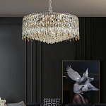 Люстра круглая с хрустальными подвесками на золотистом каркасе Roul Crystal Light варинант исполнения - 12 | Loft Concept в Тюмени