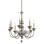 Люстра серебряного цвета с состаренным эффектом и декоративным подвесным шаром Kichler варинант исполнения - 1 | Loft Concept в Тюмени