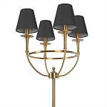 Торшер с металлическим основанием бронзового цвета с черными конусовидными абажурами Dignity варинант исполнения - 3 | Loft Concept в Тюмени