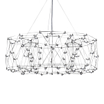 Люстра с тонкой металлической конструкцией цвета хром Quasar варинант исполнения - 2 | Loft Concept в Тюмени