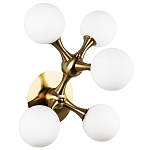 Бра с 5-ю плафонами из стеклянных шаров Pearls Suspension Brass Wall Lamp варинант исполнения - 1 | Loft Concept в Тюмени