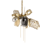 Люстра подвесная со стеклянными плафонами из дымчатого и золотистого с тремя вертикальными подвесками Gilded Mirage  варинант исполнения - 1 | Loft Concept в Тюмени