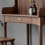 Туалетный стол деревянный с ящиком и зеркалом Moon Walnut Furniture варинант исполнения - 7 | Loft Concept в Тюмени