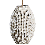 Подвесной светильник вертикальной овальной формы украшенный белыми круглыми бусинами Gradient Oval Pendant Lamp White варинант исполнения - 2 | Loft Concept в Тюмени