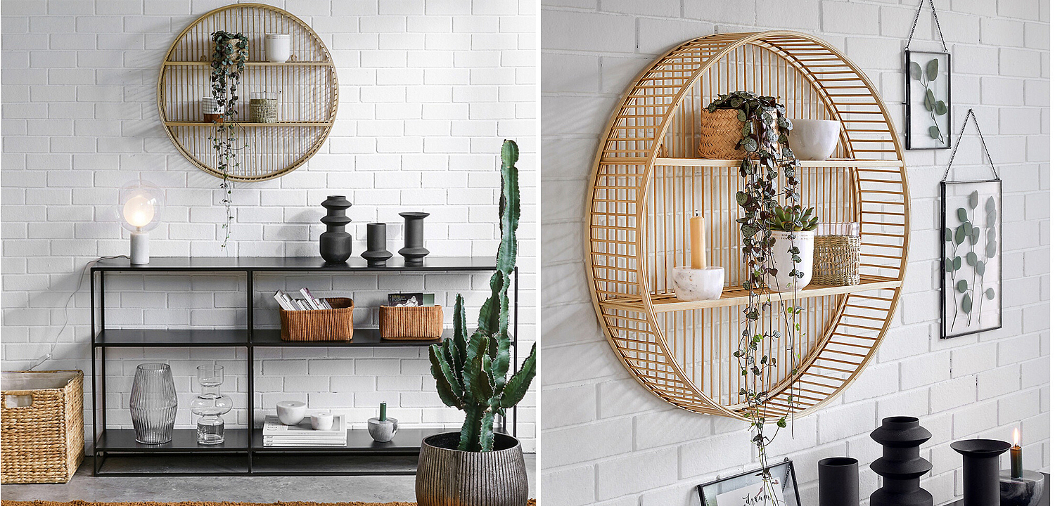 Полка Wicker Bamboo Shelf Полка Wicker Bamboo Shelf - Loft-Concept в Тюмени