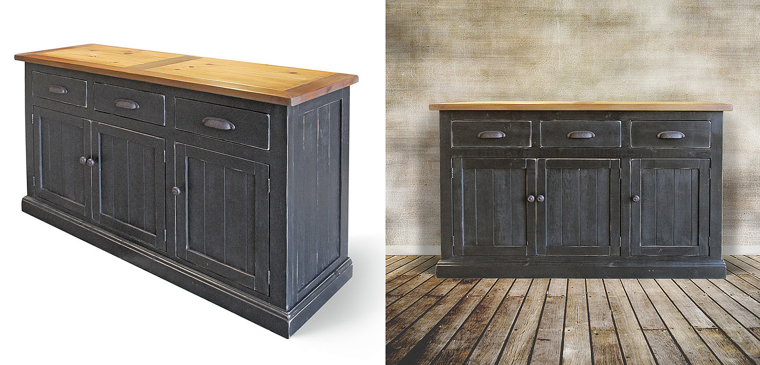 Комод в стиле прованс Brigida Provence HARMONIE Weathered Charcoal Черный Комод в стиле прованс Brigida Provence HARMONIE Weathered Charcoal Черный - Loft-Concept в Тюмени