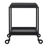 Тумба чёрная на колёсах Cabinet on Wheels варинант исполнения - 1 | Loft Concept в Тюмени