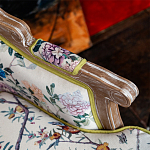 Кресло из натурального бука бежевое с изображением птиц и цветов Beige Green Chinoiserie Garden Armchair варинант исполнения - 4 | Loft Concept в Тюмени