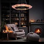 Люстра в форме кольца розовая Warm Pink Light варинант исполнения - 6 | Loft Concept в Тюмени