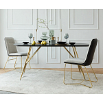 Обеденный стол на металлических ножках Ward Brass Dining Table варинант исполнения - 5 | Loft Concept в Тюмени
