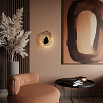 Бра с волнообразным стеклянным плафоном и вставкой из мрамора Liquid Stone варинант исполнения - 15 | Loft Concept в Тюмени