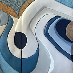 Арт-объект ручной работы Blue Abstraction из 4-х панелей варинант исполнения - 4 | Loft Concept в Тюмени