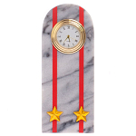 Часы погон МВД подарочные настольные из натурального камня Мрамор Military Clock варинант исполнения - 1 | Loft Concept в Тюмени