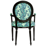 Стул из натурального бука с подлокотниками Ikat Pattern бирюзовый варинант исполнения - 2 | Loft Concept в Тюмени