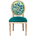 Стул из натурального бука зелёный с цветочным принтом Impressionism in Color варинант исполнения - 1 | Loft Concept в Тюмени