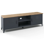 ТВ-тумба из металла и столешницей из массива дуба Metal Wood TV-Stand варинант исполнения - 2 | Loft Concept в Тюмени