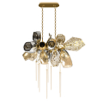 Люстра подвесная с 18-ю стеклянными плафонами с вертикальными подвесками Gilded Mirage  варинант исполнения - 2 | Loft Concept в Тюмени