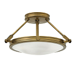 Потолочный светильник цвета латунь с плоским круглым плафоном Hinkley варинант исполнения - 4 | Loft Concept в Тюмени