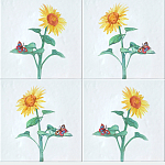 Плитка с узором Подсолнух варинант исполнения - 1 | Loft Concept в Тюмени