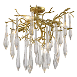 Люстра потолочная с прозрачными стеклянными подвесками в форме капель Droplet Chandelier варинант исполнения - 3 | Loft Concept в Тюмени