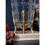 Ваза из прозрачного стекла с бронзовыми ножками и фигурками попугаев Eden Garden porcelain and bronze варинант исполнения - 4 | Loft Concept в Тюмени