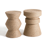 Приставной стол с отделкой из джута Juti D30 см варинант исполнения - 5 | Loft Concept в Тюмени