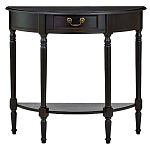 Консоль полукруглая из массива березы с ящиком и полкой в стиле прованс Vintage варинант исполнения - 1 | Loft Concept в Тюмени