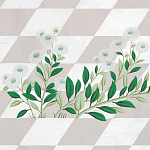 Обои ручная роспись Tiled Meadow Original colourway on Lilac Hint slub silk варинант исполнения - 2 | Loft Concept в Тюмени