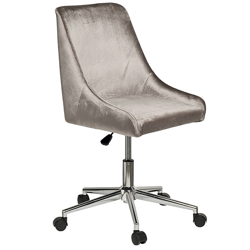 Кресло офисное с обивкой из серого велюра Stylish Velor Office Chair Серый Кресло офисное с обивкой из серого велюра Stylish Velor Office Chair Серый в Тюмени | Loft Concept