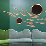 Обои с вышивкой ручной работы Deco Fish Original colourway варинант исполнения - 1 | Loft Concept в Тюмени