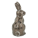 Статуэтка заяц из текстурированной терракоты и покрытый глянцевой краской под бронзу Rabbit Charm  варинант исполнения - 1 | Loft Concept в Тюмени