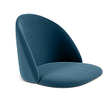 Барный стул со спинкой и металлической подставкой на 4-х деревянных ножках Синий Велюр Vendramin Chair варинант исполнения - 2 | Loft Concept в Тюмени