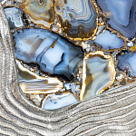 Кофейный стол со столешницей из агата Agate Design Blue  варинант исполнения - 4 | Loft Concept в Тюмени