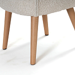 Кресло на деревянных ножках с обивкой из ткани букле Aldo Boucle Armchair варинант исполнения - 6 | Loft Concept в Тюмени