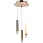 Подвесной светильник Metal Acrylic Tube Trio Gold Hanging Lamp варинант исполнения - 2 | Loft Concept в Тюмени