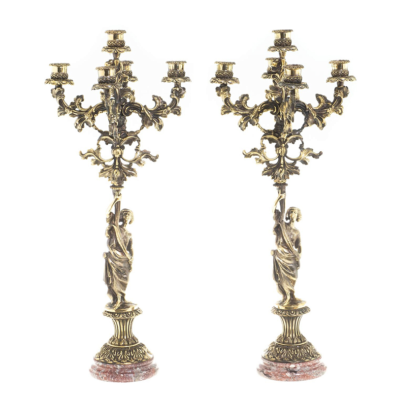 Подсвечники из бронзы на 10 свечей на подставке из камня креноид Stone Candlestick Бронза Подсвечники из бронзы на 10 свечей на подставке из камня креноид Stone Candlestick Бронза в Тюмени | Loft Concept
