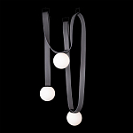 Подвесной светильник с серыми кожаными ремнями и белыми стеклянными плафонами в виде шаров Flos Wireline Lighting варинант исполнения - 4 | Loft Concept в Тюмени