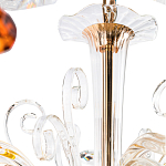 Люстра с 8-ю лампочками и изогнутыми прозрачными элементами из стекла Twisted Glass Candles Chandelier варинант исполнения - 3 | Loft Concept в Тюмени