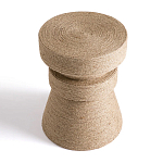 Приставной стол с отделкой из джута Juti D35 см варинант исполнения - 3 | Loft Concept в Тюмени