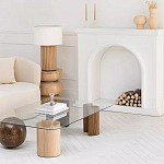 Дизайнерский журнальный стол с прозрачной столешницей и ножками в форме геометрических фигур Pytusin варинант исполнения - 3 | Loft Concept в Тюмени