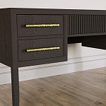 Большой Рабочий стол Primo с 5 выдвижными ящиками Темный орех варинант исполнения - 4 | Loft Concept в Тюмени