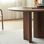 Стол обеденный круглый с двойной столешницей Walnut Wood Table варинант исполнения - 7 | Loft Concept в Тюмени