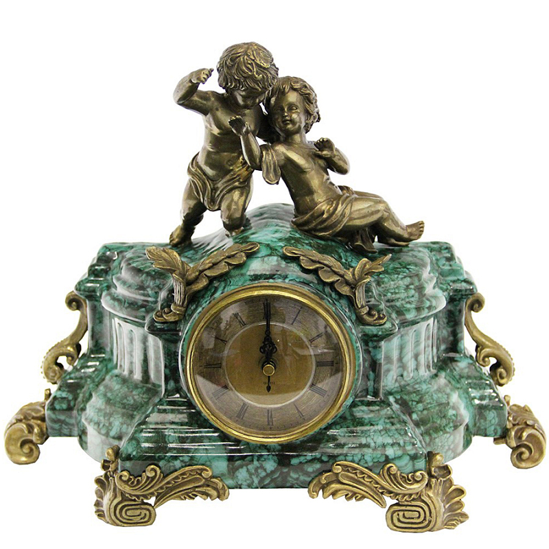 Часы Porcelain Malachite Малахит (зеленый) Бронза Часы Porcelain Malachite Малахит (зеленый) Бронза в Тюмени | Loft Concept