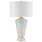 Настольная лампа стеклянная с тканевым абажуром Edges варинант исполнения - 4 | Loft Concept в Тюмени