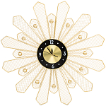 Часы настенные из металла в виде солнца с чёрным циферблатом Mirror Tower Clock варинант исполнения - 1 | Loft Concept в Тюмени