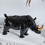 Статуэтка черный носорог с золотыми рогами Golden Horned Black Rhino варинант исполнения - 5 | Loft Concept в Тюмени