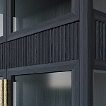 Витрина Primo со стеклянными фасадами и 2 ящиками Черный дуб варинант исполнения - 6 | Loft Concept в Тюмени