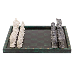 Шахматы Русские сказки с доской из натурального камня Змеевик Decorative Thematic Chess варинант исполнения - 1 | Loft Concept в Тюмени