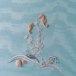 Обои с вышивкой ручной работы Amami Waves Moonbeam colourway on silk moire варинант исполнения - 5 | Loft Concept в Тюмени